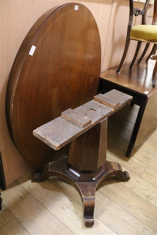 A 19th century Continental oval topped breakfast table W.129cm